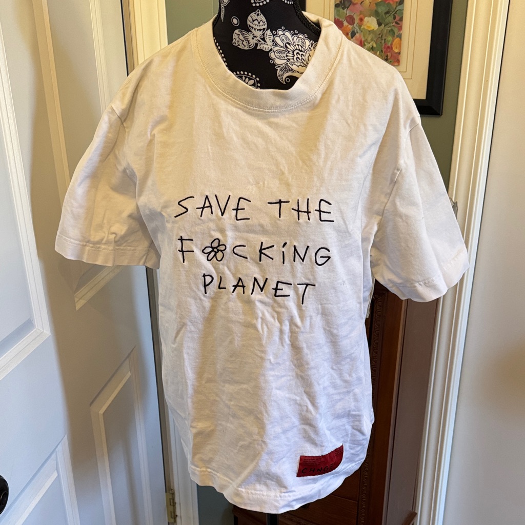 Chnge White Short-Sleeve Graphic Tee With Black Text